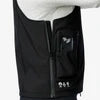Black jacket with a brand logo on a white background